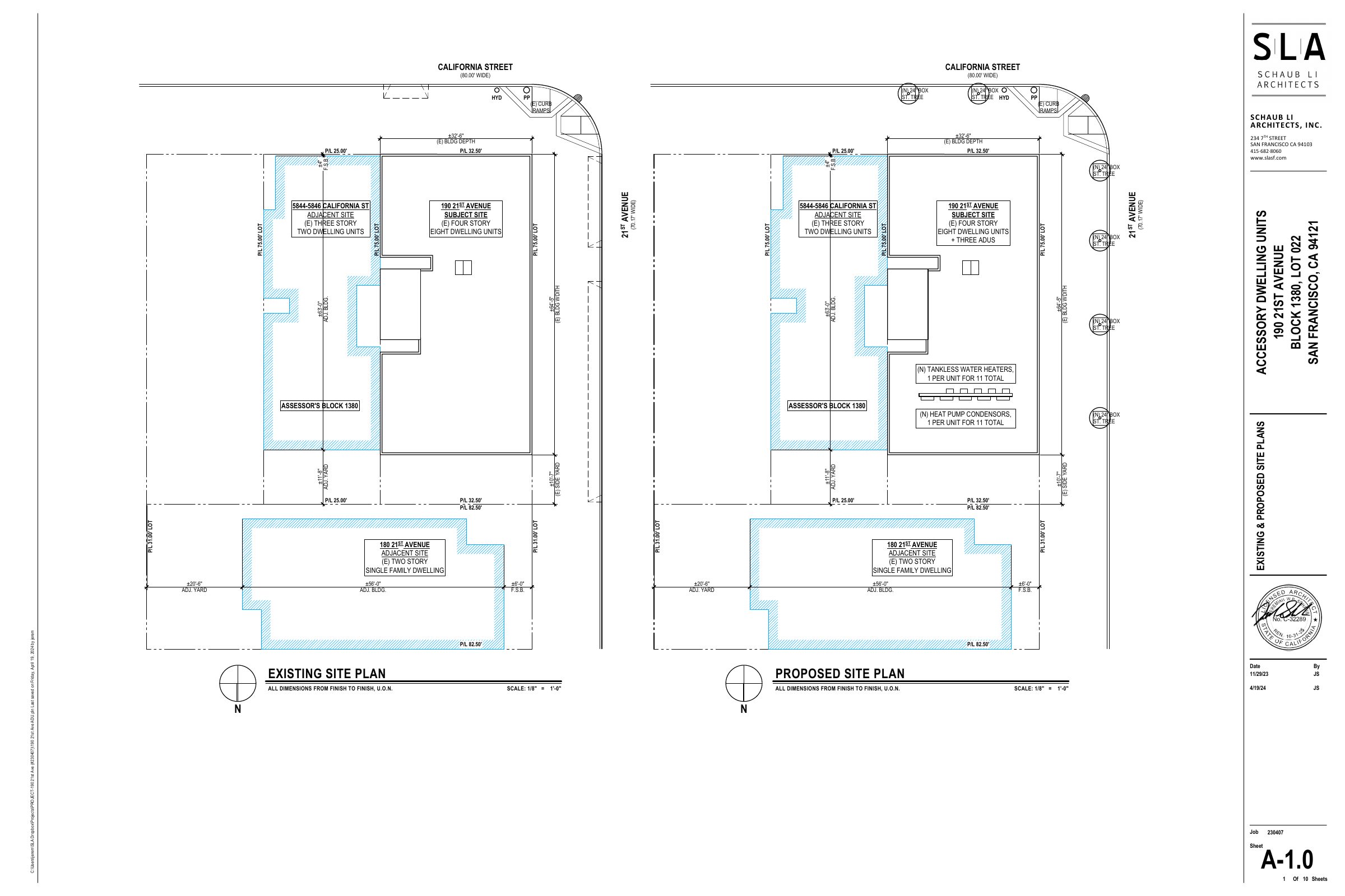 A-1.0 EXISTING & PROPOSED SITE PLANS