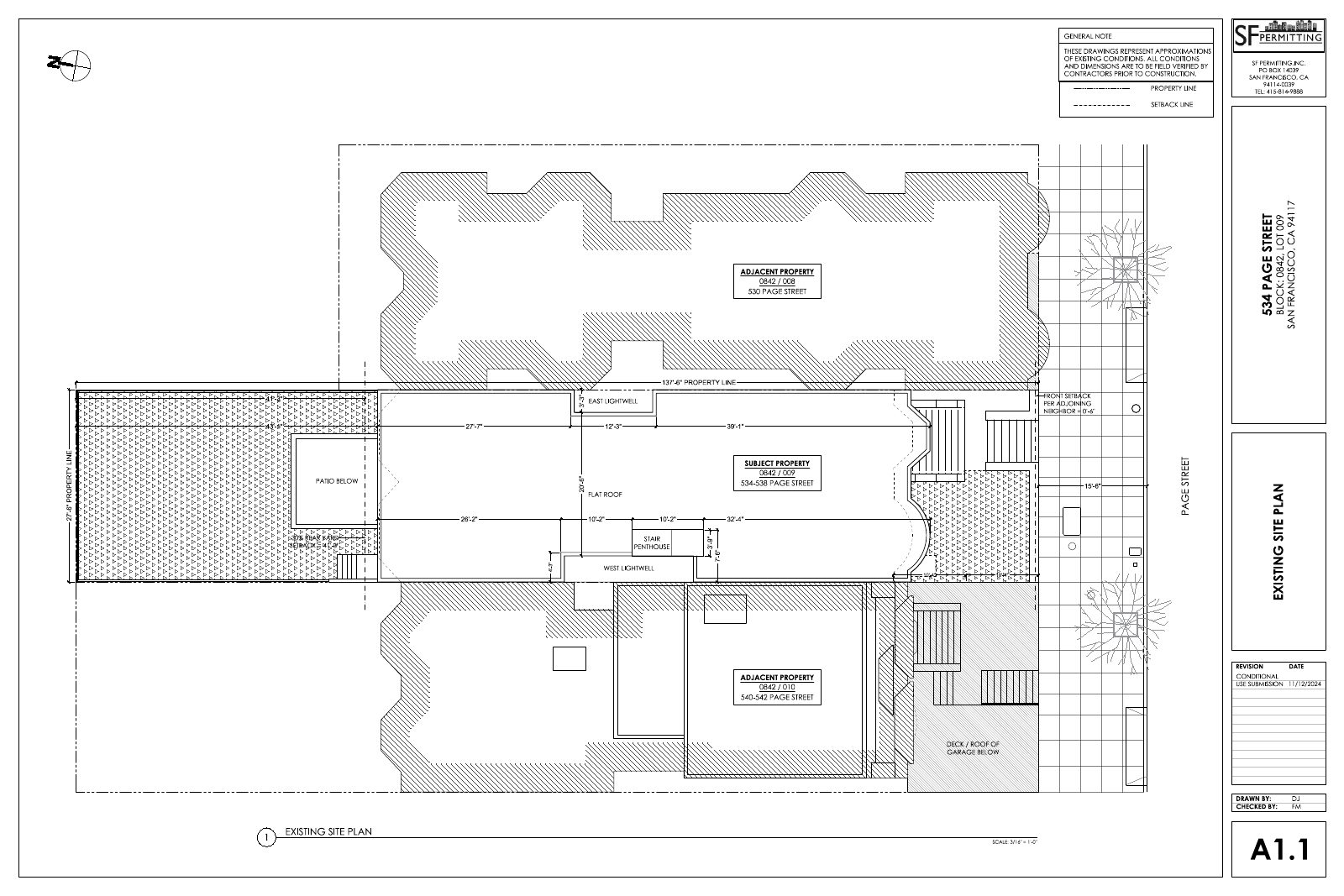 A1.1 EXISTING SITE PLAN