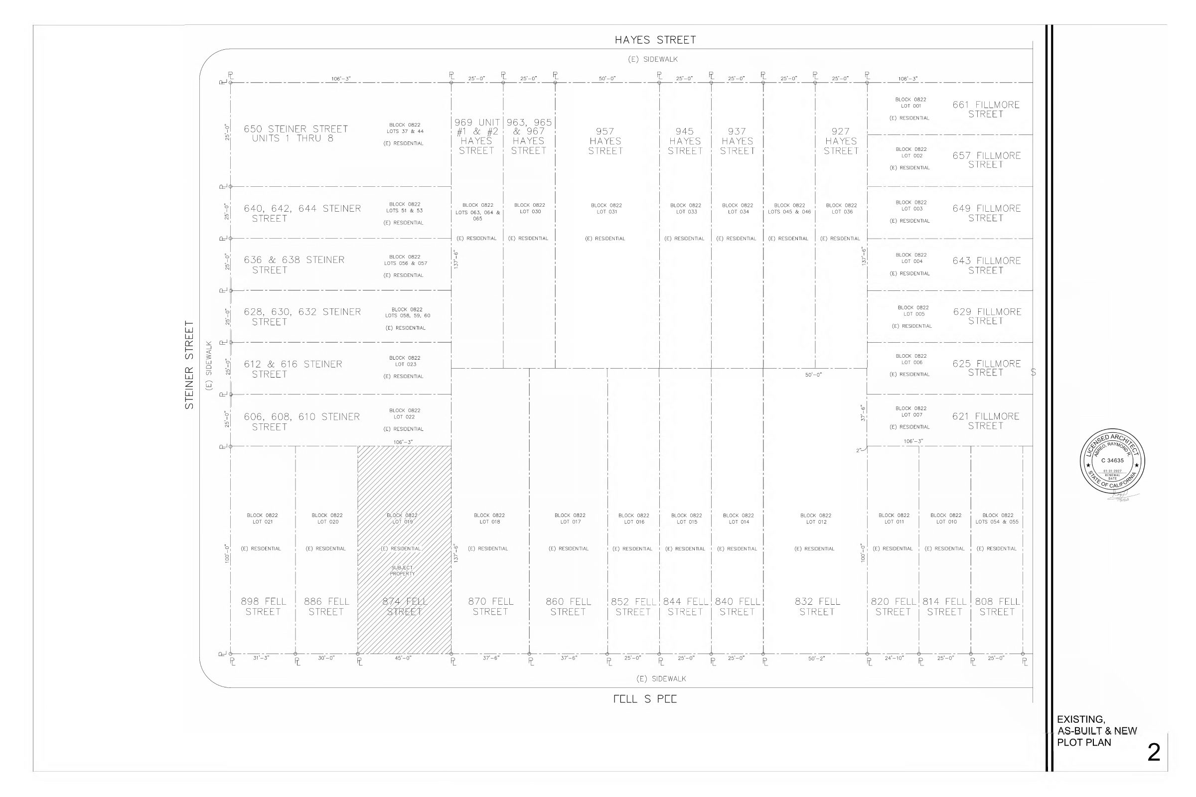 Site Plan of 874 Fell St