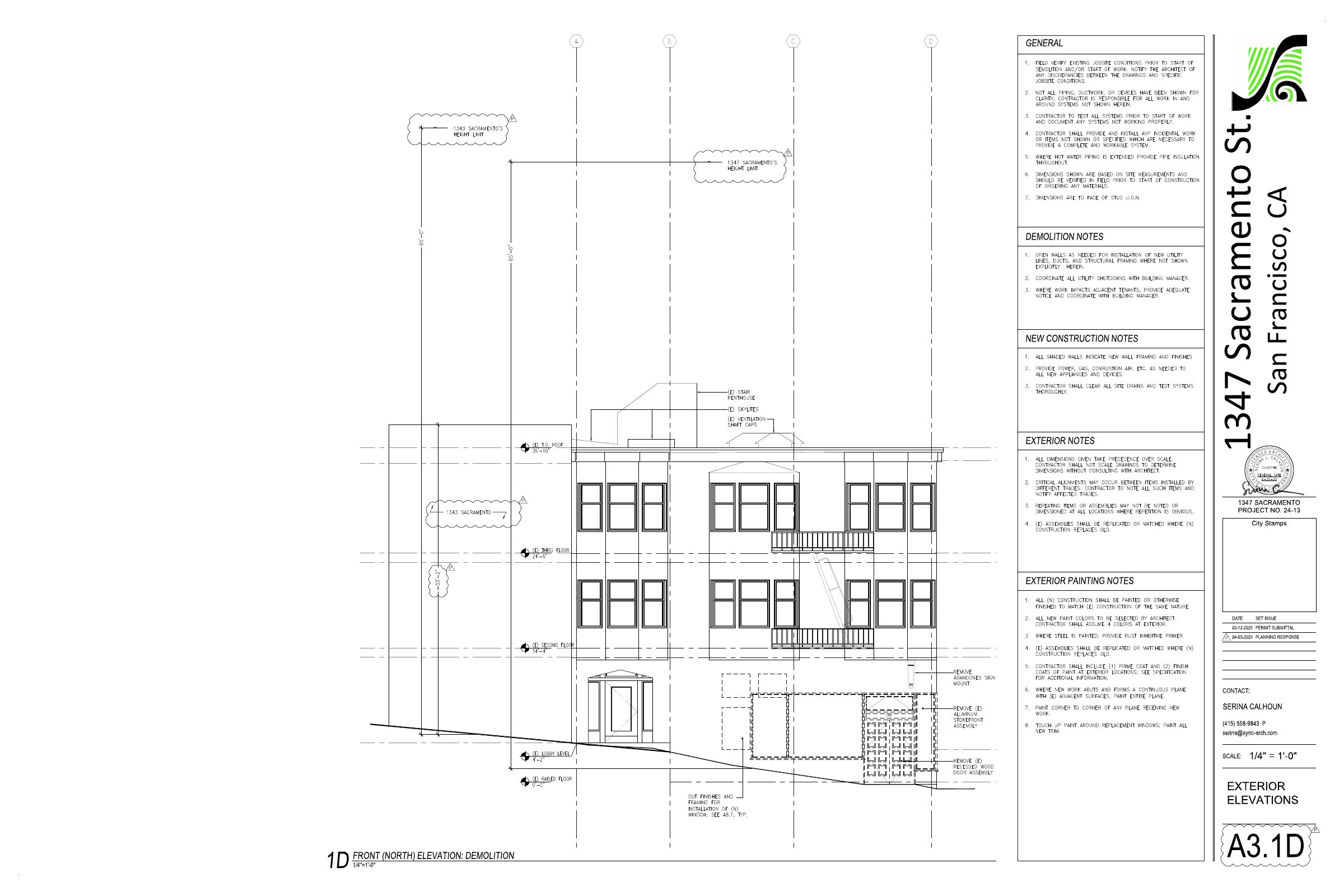 Elevation of 1347 Sacramento St