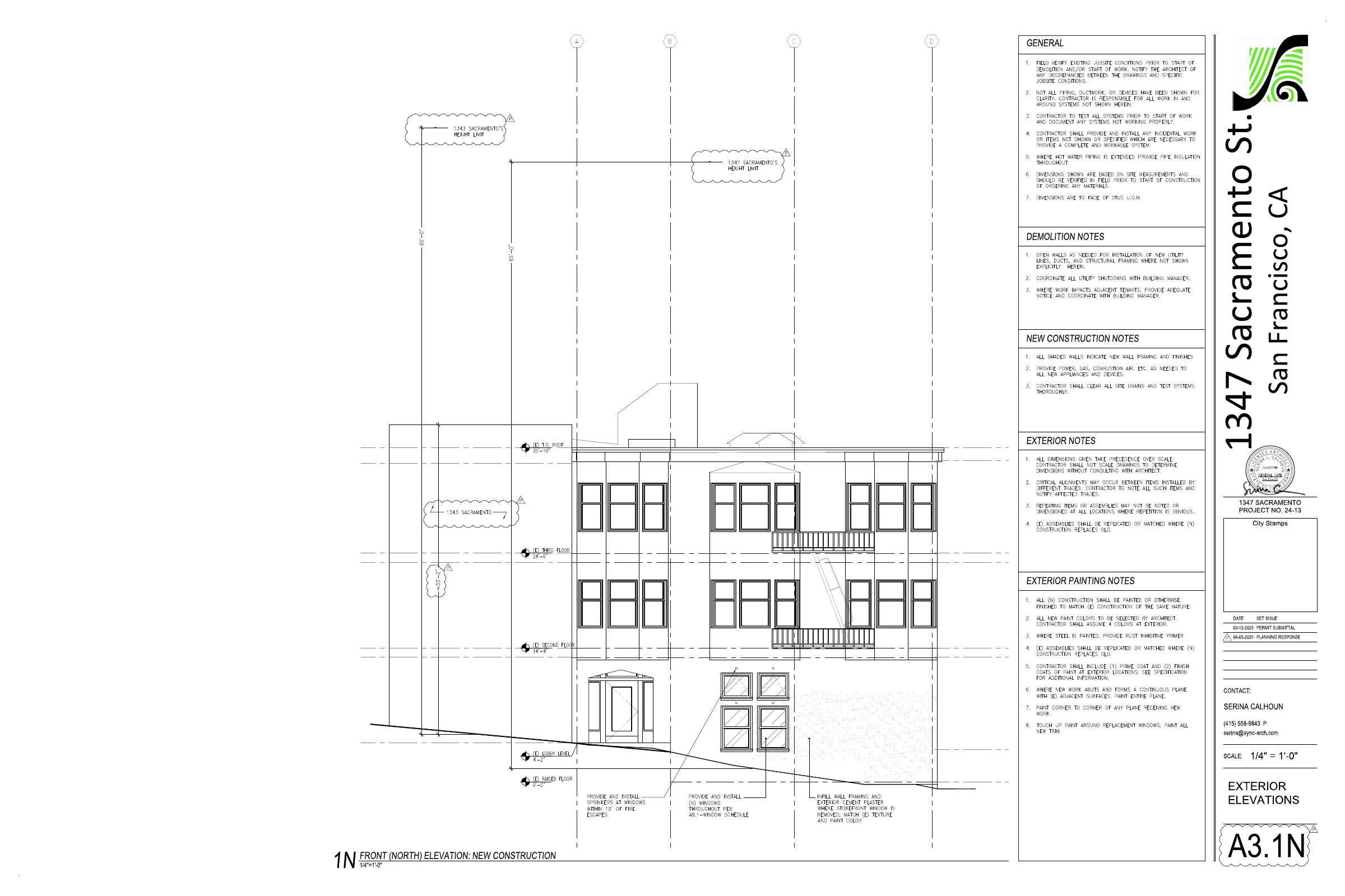 Elevation of 1347 Sacramento St