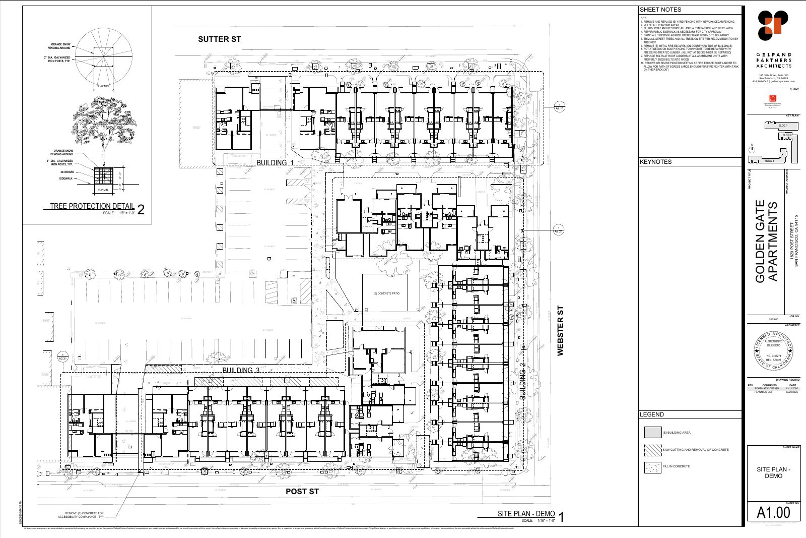 A1.00 SITE PLAN - DEMO