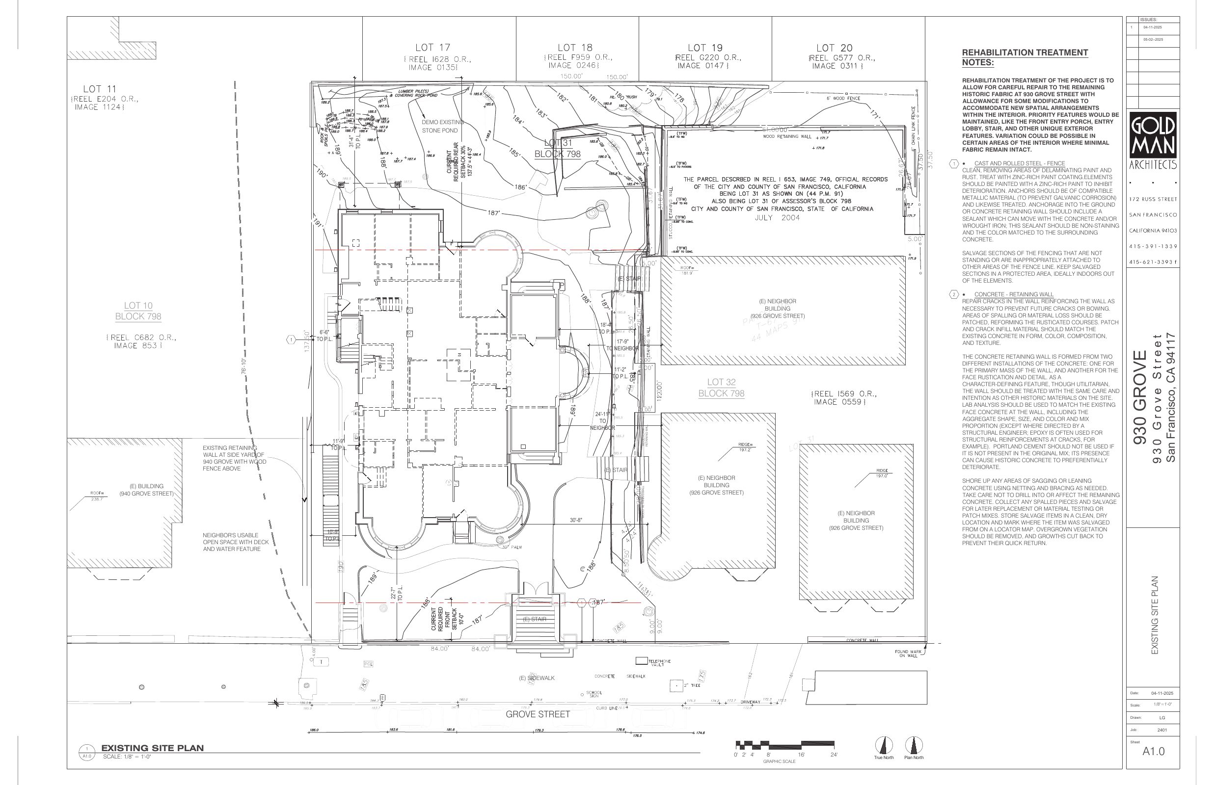 A1.0 EXISTING SITE PLAN