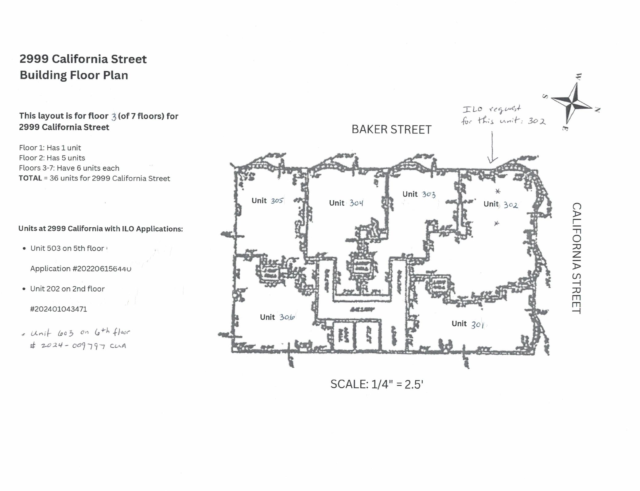 Floor Plan of 2999 California St 302