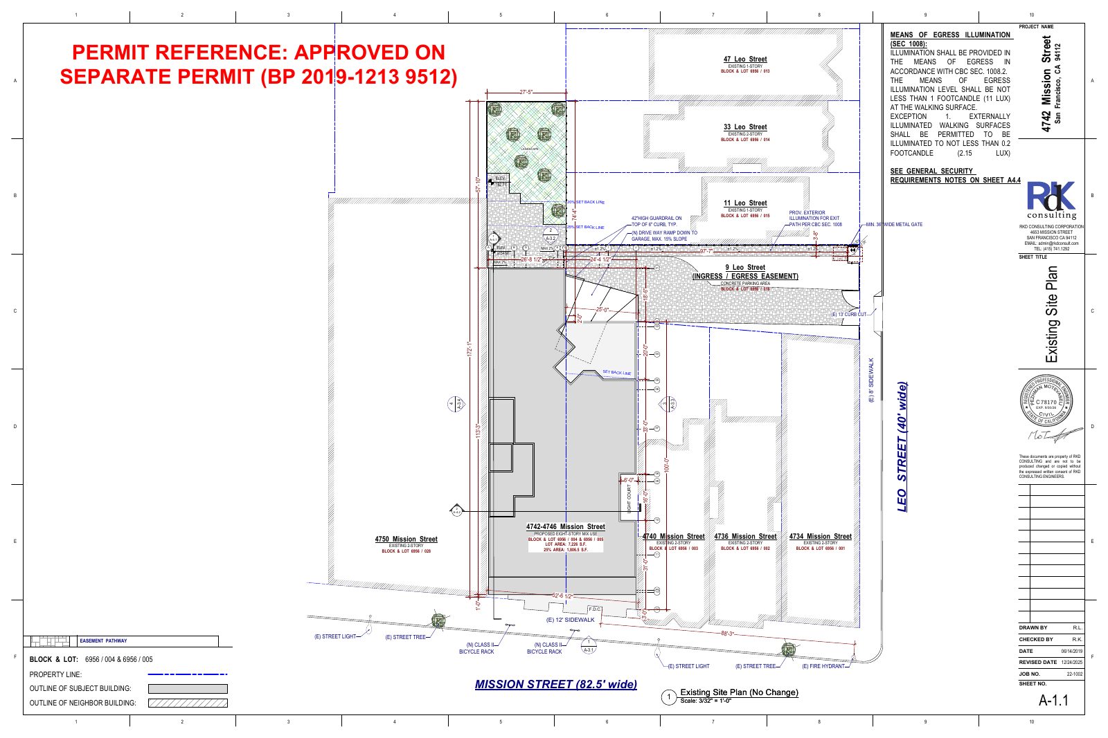 A-1.1 EXISTING SITE PLAN