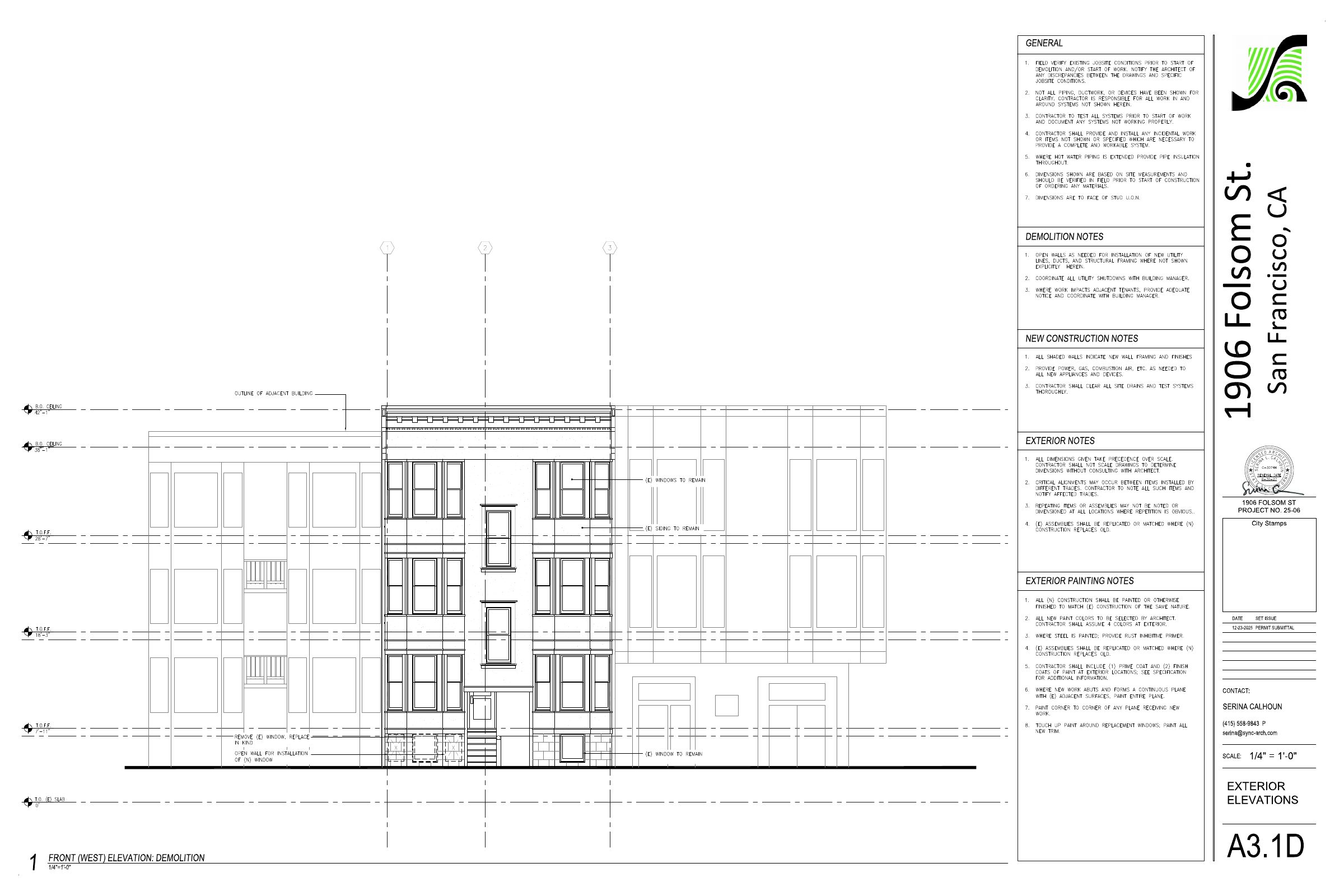 Elevation of 1906 Folsom St