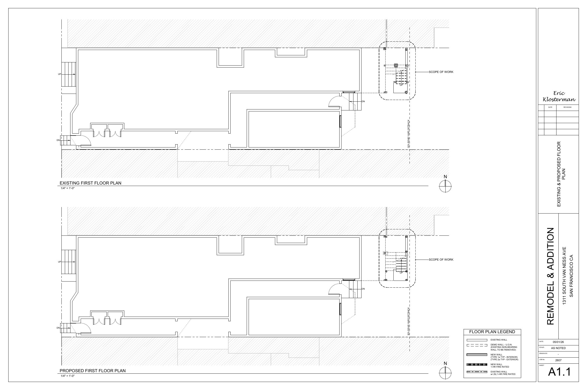 A1.1 EXISTING & PROPOSED FLOOR PLAN