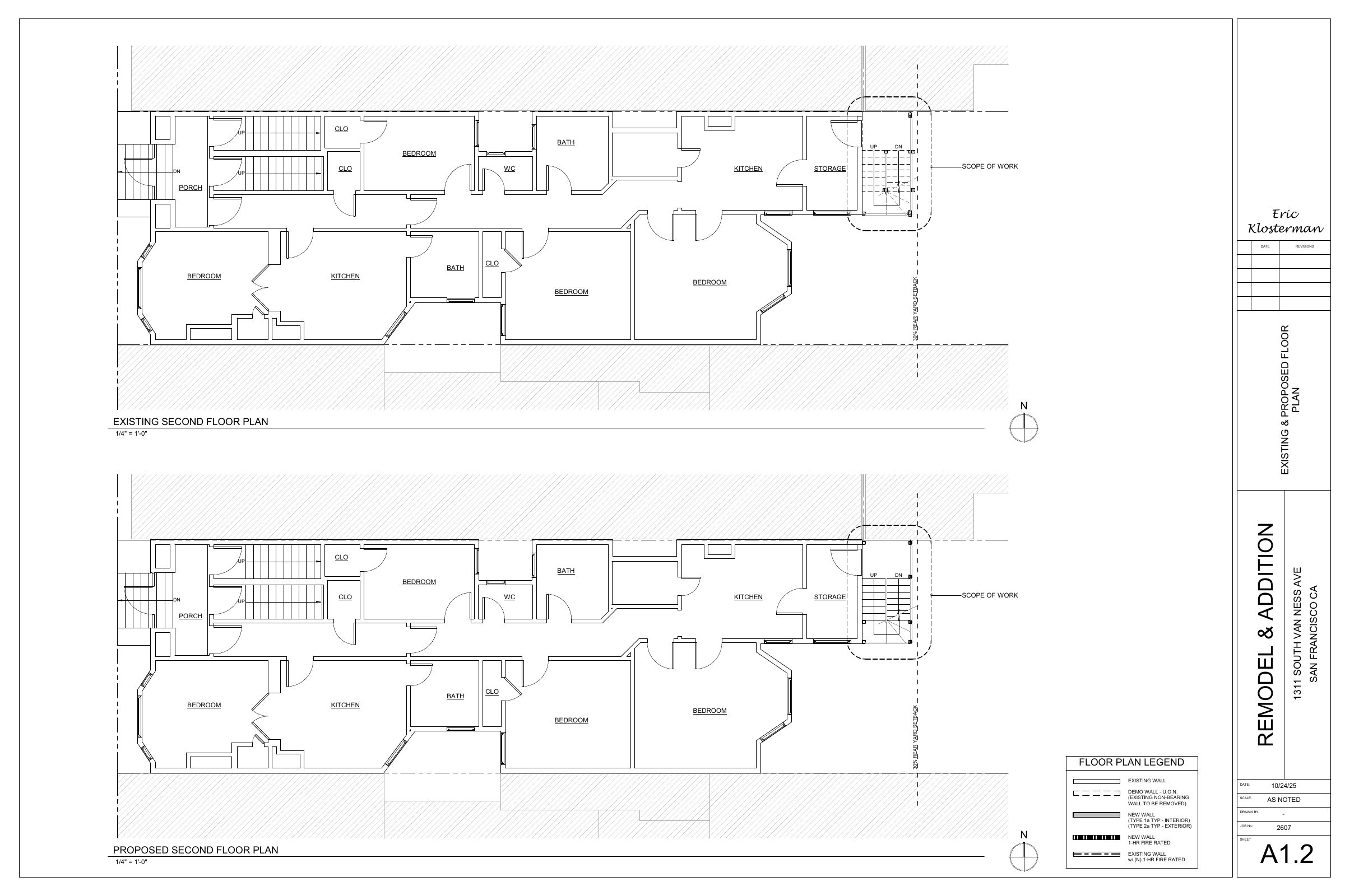 A1.2 EXISTING & PROPOSED FLOOR PLAN ERIC