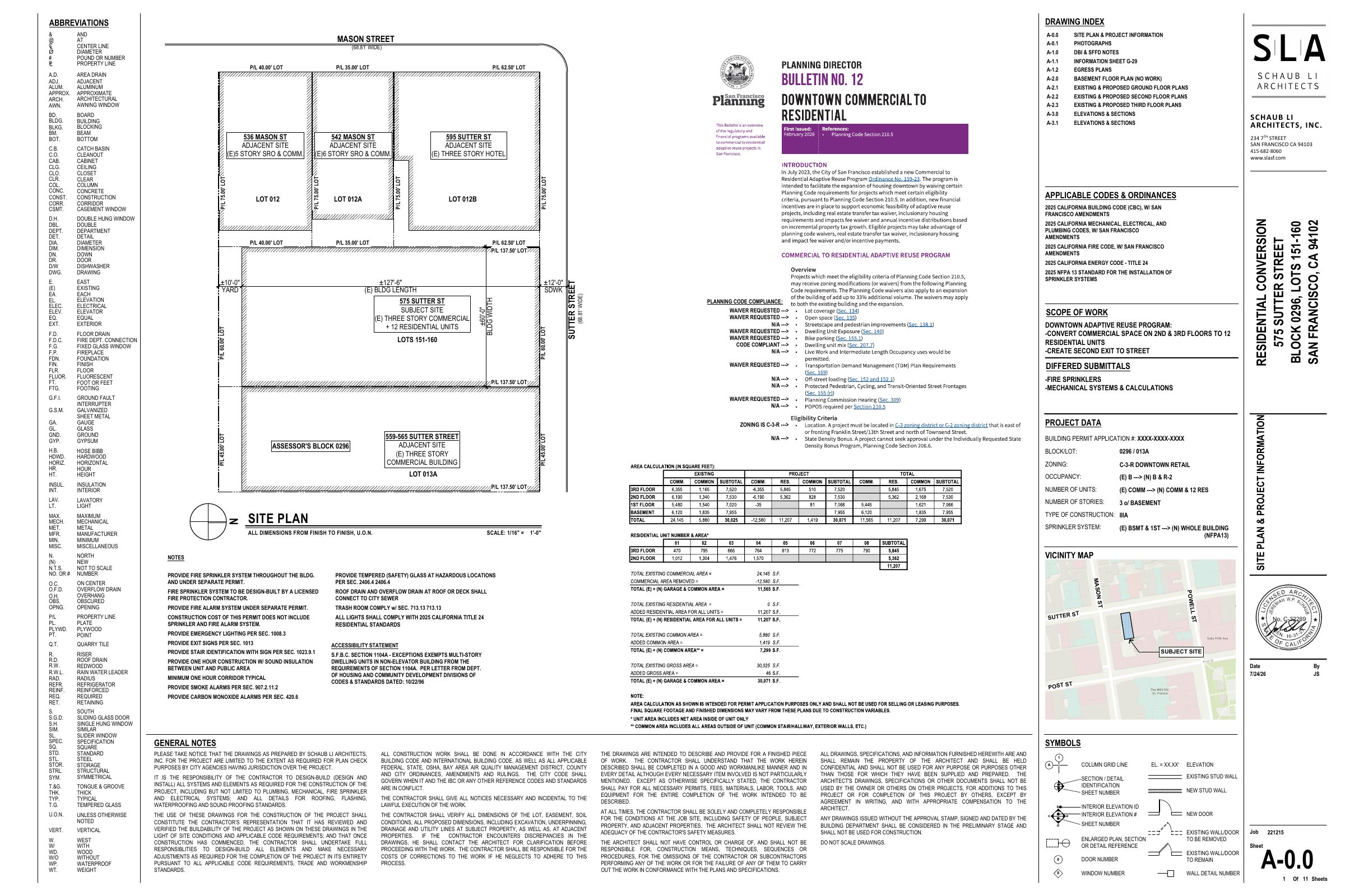 A-0.0 SITE PLAN & PROJECT INFORMATION