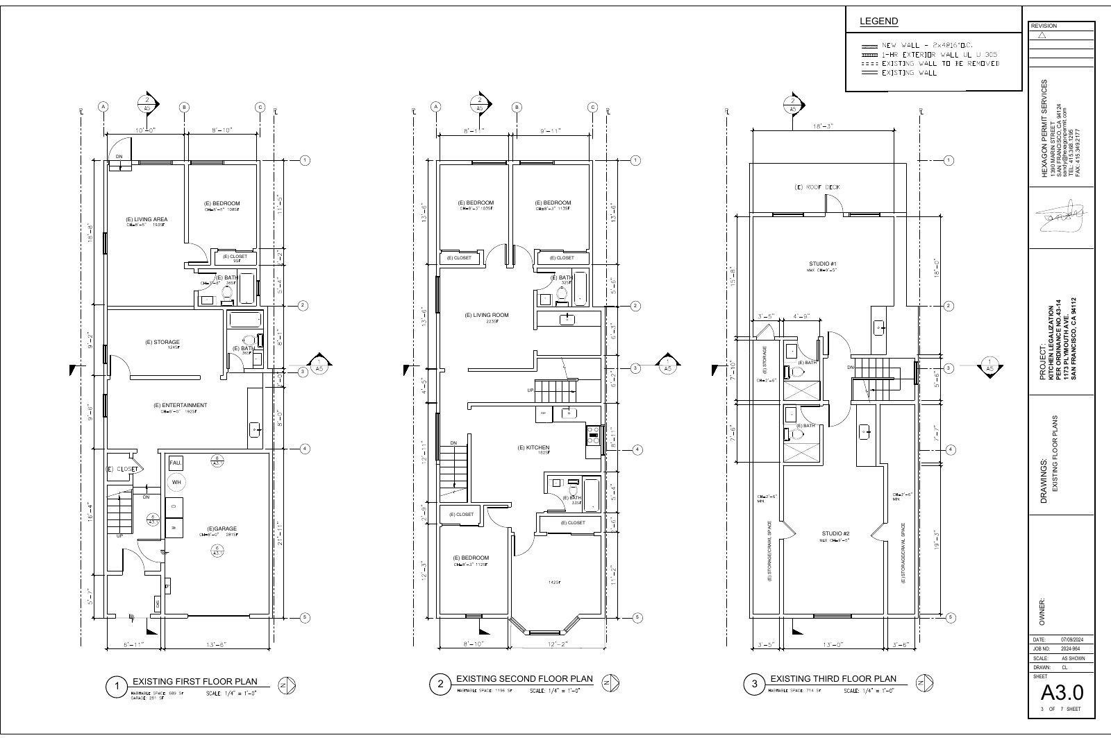 A3.0 Existing Floor Plans